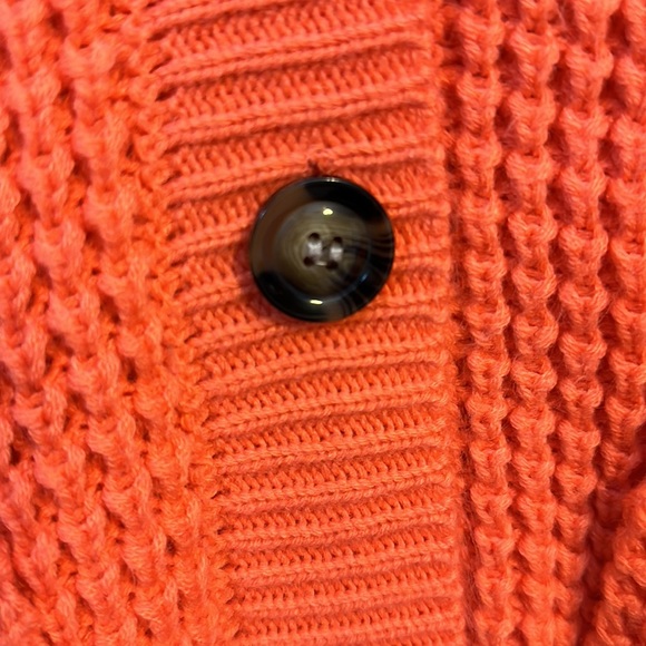 Zenana Premium Orange Waffle Style Cardigan - Picture 4 of 7
